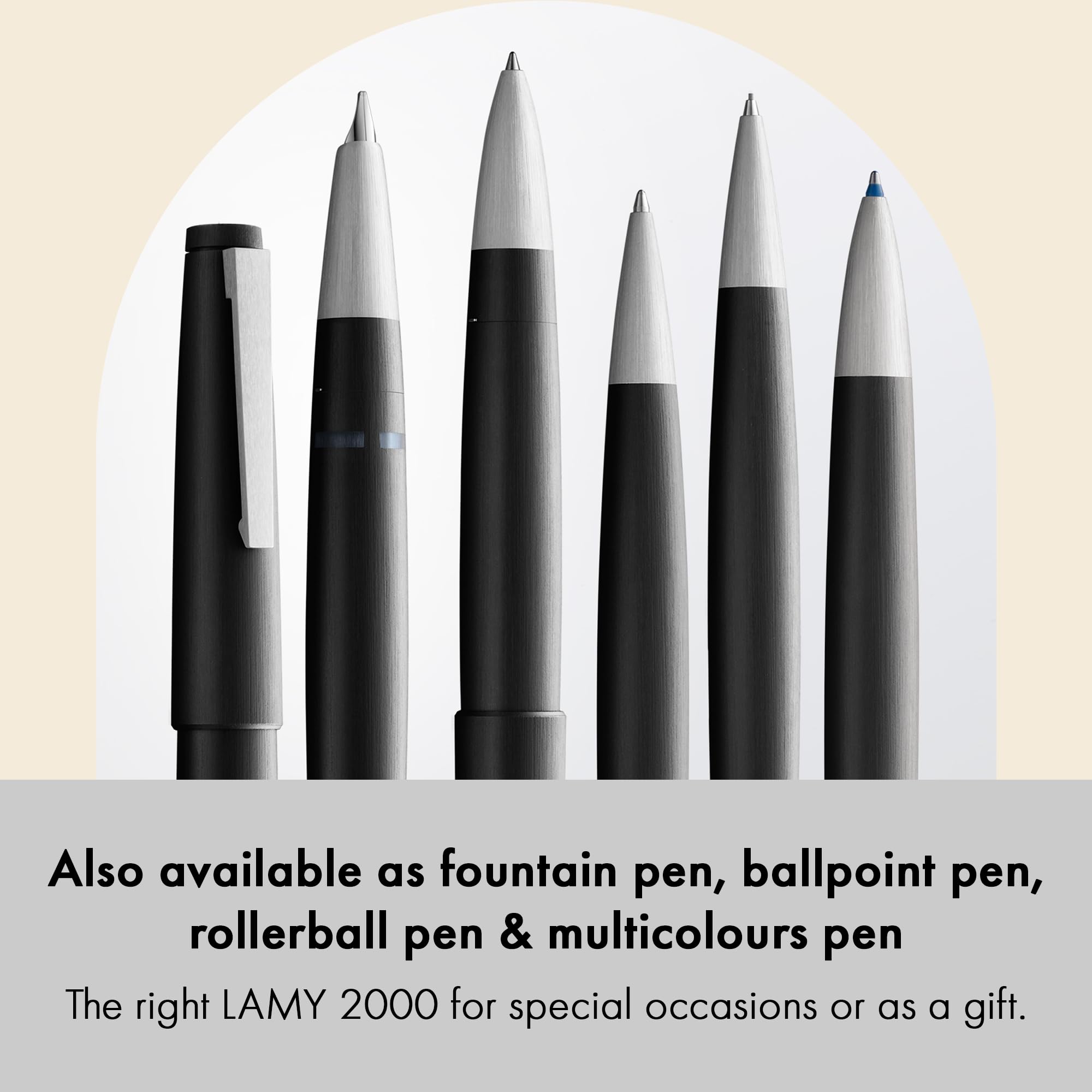 Lamy 2000 black - elegant mechanical pencil in a satin-finish fibreglass casing - perfectly balanced - pencil M 41 fine-line refill in line width 0.5 mm & eraser tip - Image 4