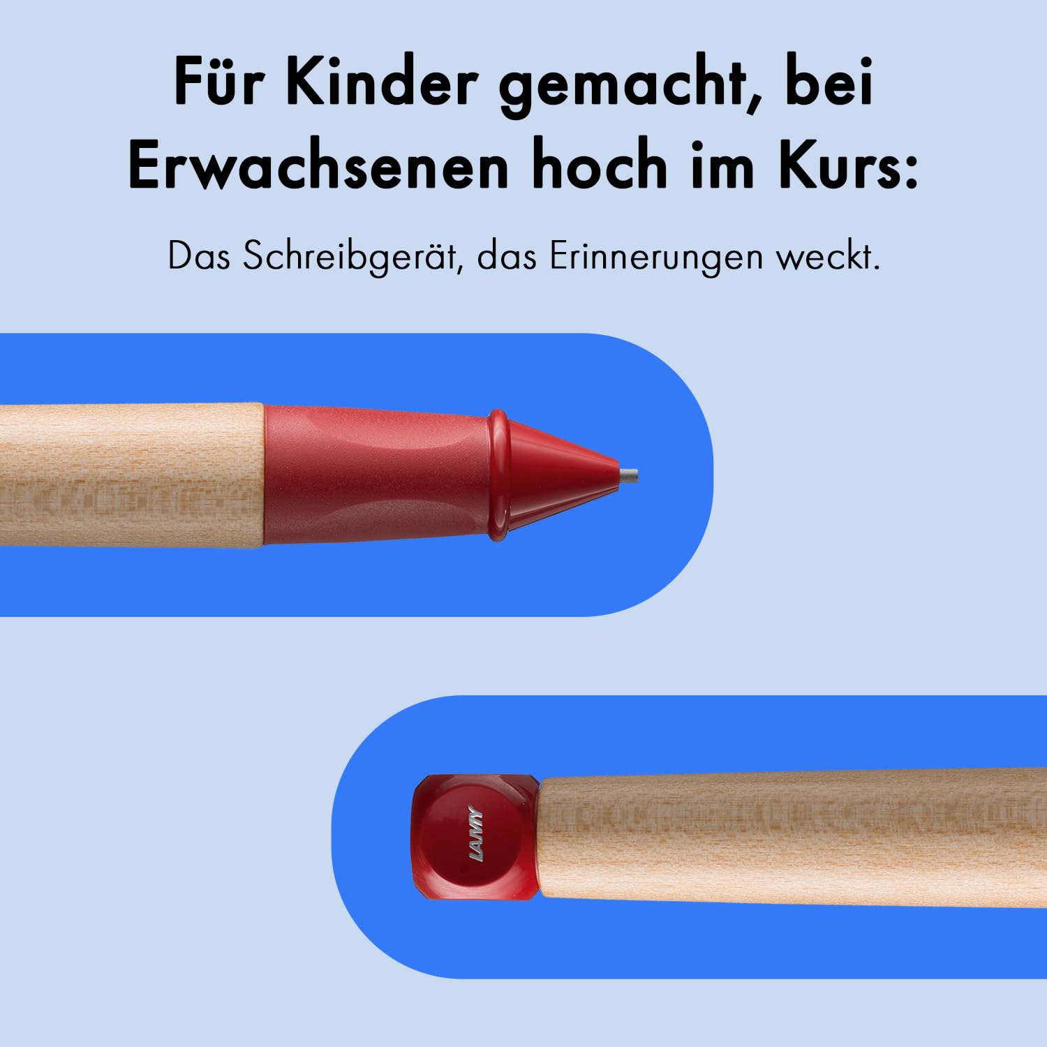 LAMY abc red - child-friendly Mechanical Pencil for writing beginners with ergonomic grip & robust maple wood - including LAMY M 44 fine line refill 1.4 mm - Image 3