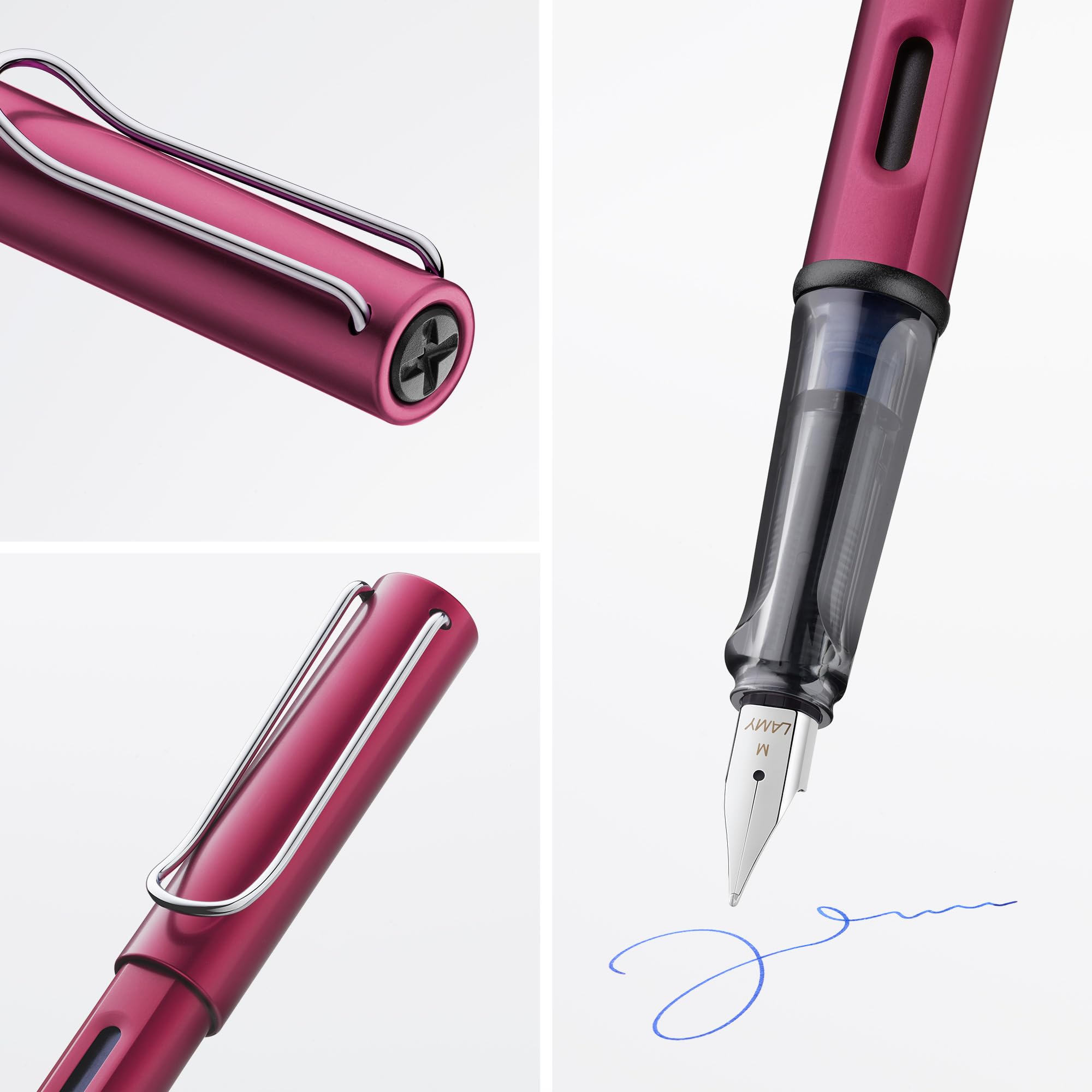 LAMY AL-star black purple - Fountain Pen with ergonomic grip & polished steel nib in size M - lightweight aluminum body - including LAMY T 10 blue cartridge - Right-Handed - Image 3
