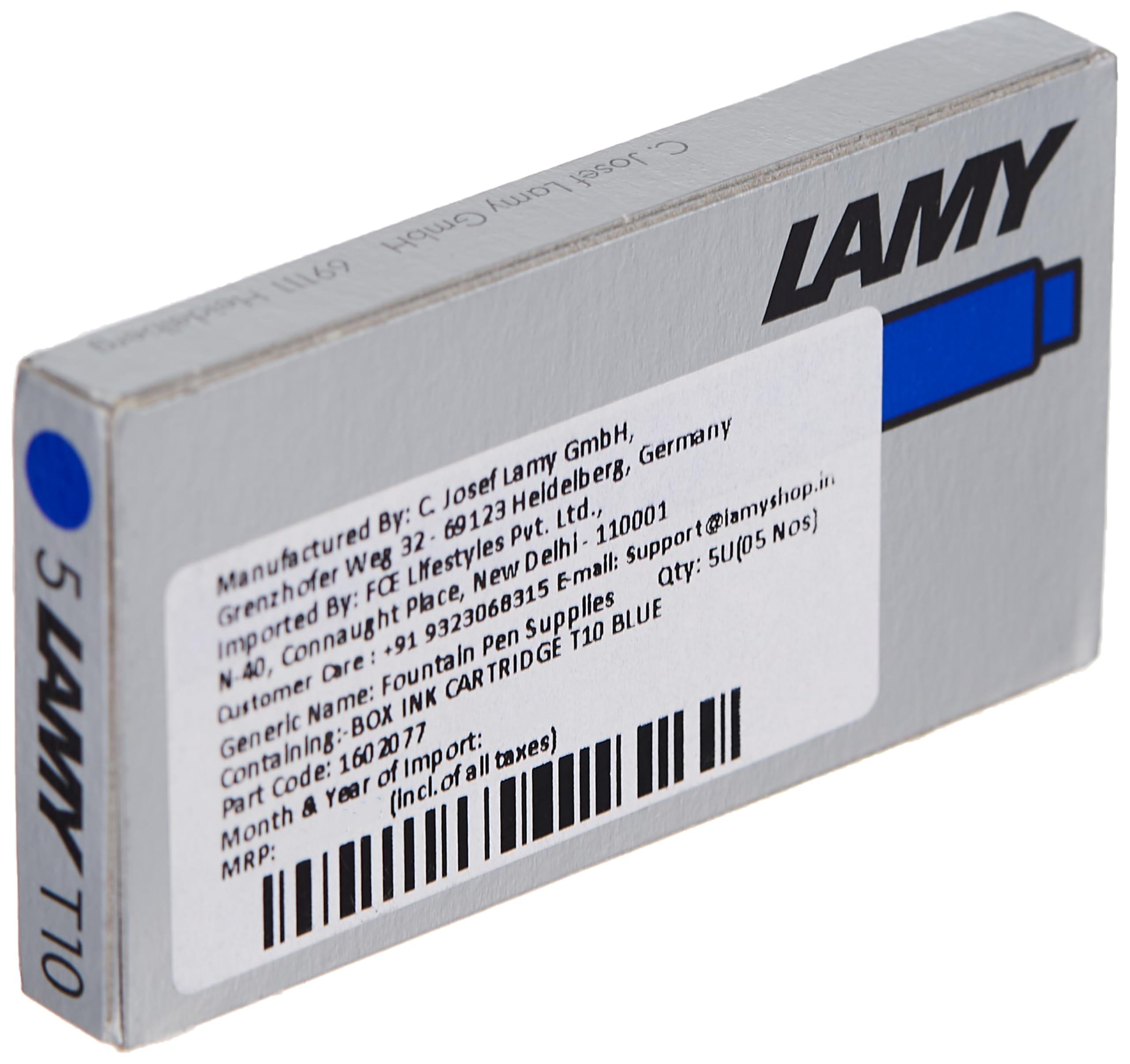 Lamy Fountain Pen Ink Cartridges, Blue Ink, Pack of 20 (LT10BLB) - Image 5