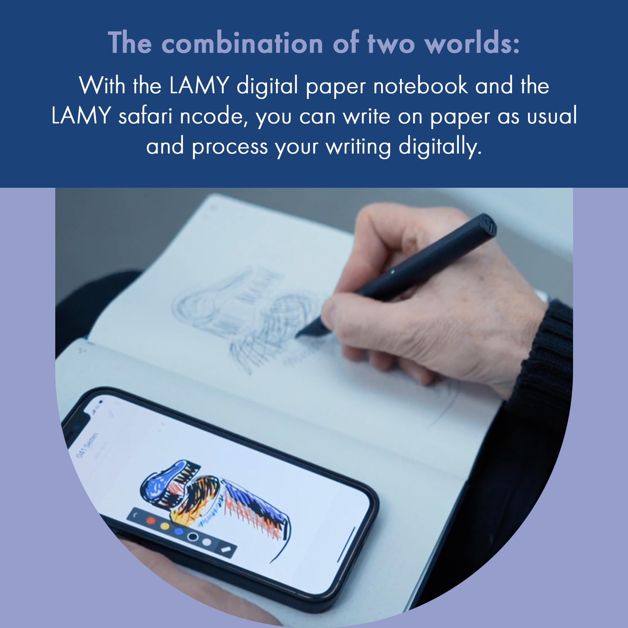 Lamy safari ncode digital notebook - 192 page digital paper notebook in A5 - writing on real paper with digital processing - digital notepad safari ncode smartpen - Image 5
