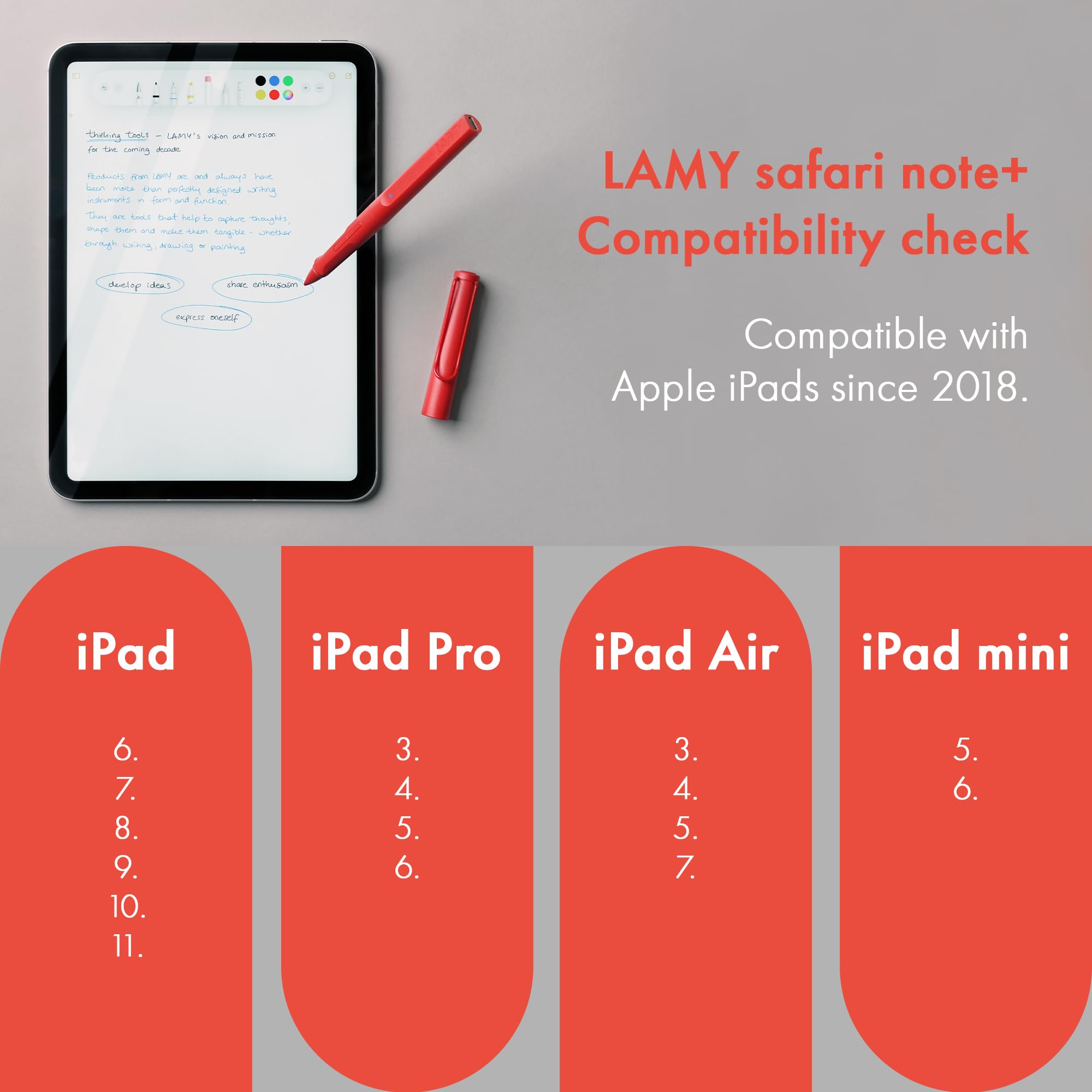 LAMY Safari Note+ All Black iPad Pen - Stylus Pen with Palm Rejection, tilt Sensitivity & Ergonomic Grip - Compatible with Various iPad Models & Generations - up to 10 Hours Battery Life - Image 3