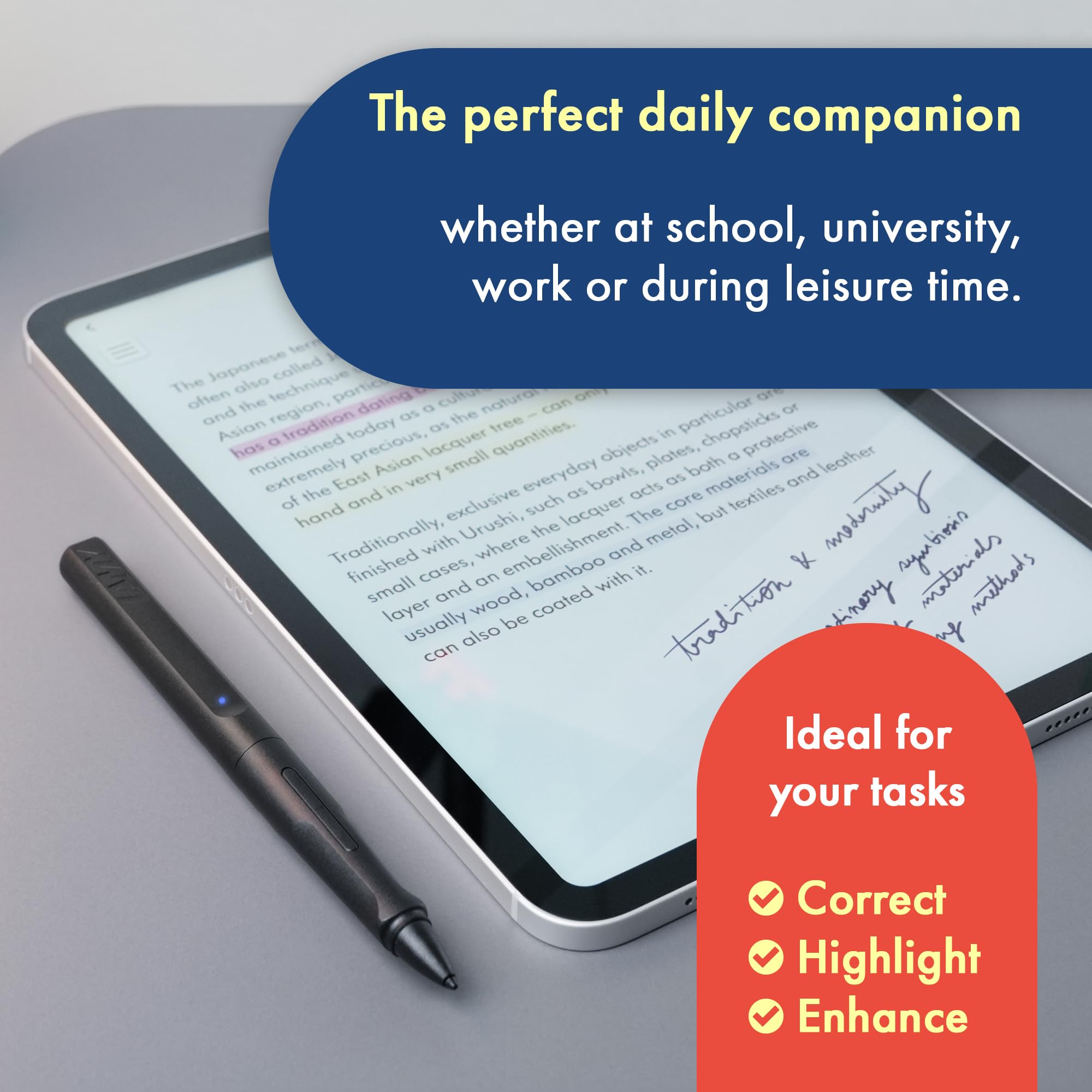 LAMY Safari Note+ All Black iPad Pen - Stylus Pen with Palm Rejection, tilt Sensitivity & Ergonomic Grip - Compatible with Various iPad Models & Generations - up to 10 Hours Battery Life - Image 7