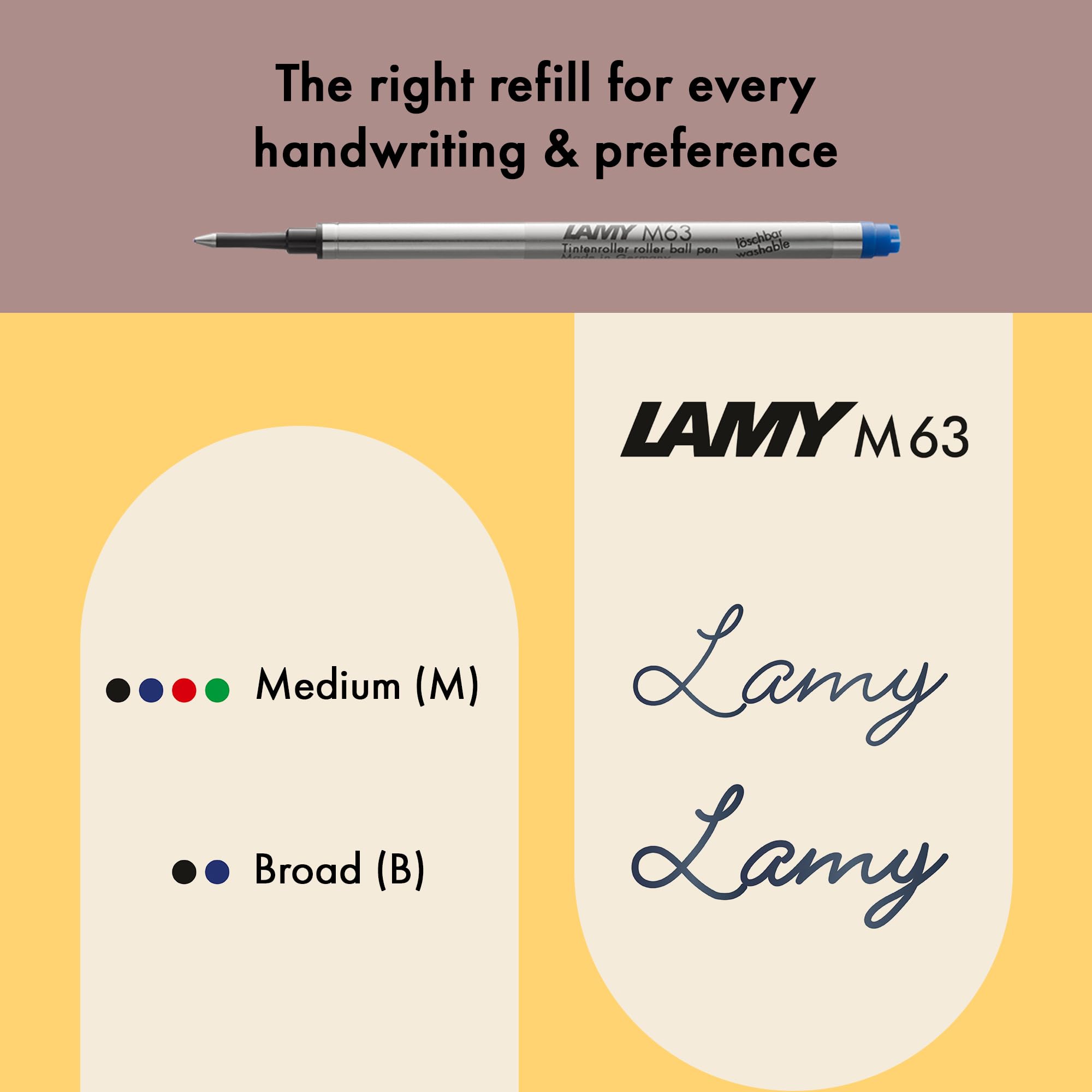 Lamy safari red - Rollerball Pen with ergonomic grip & line width M - for pleasant long writing - made of robust ASA plastic - including rollerball refill M 63 in blue - Image 5