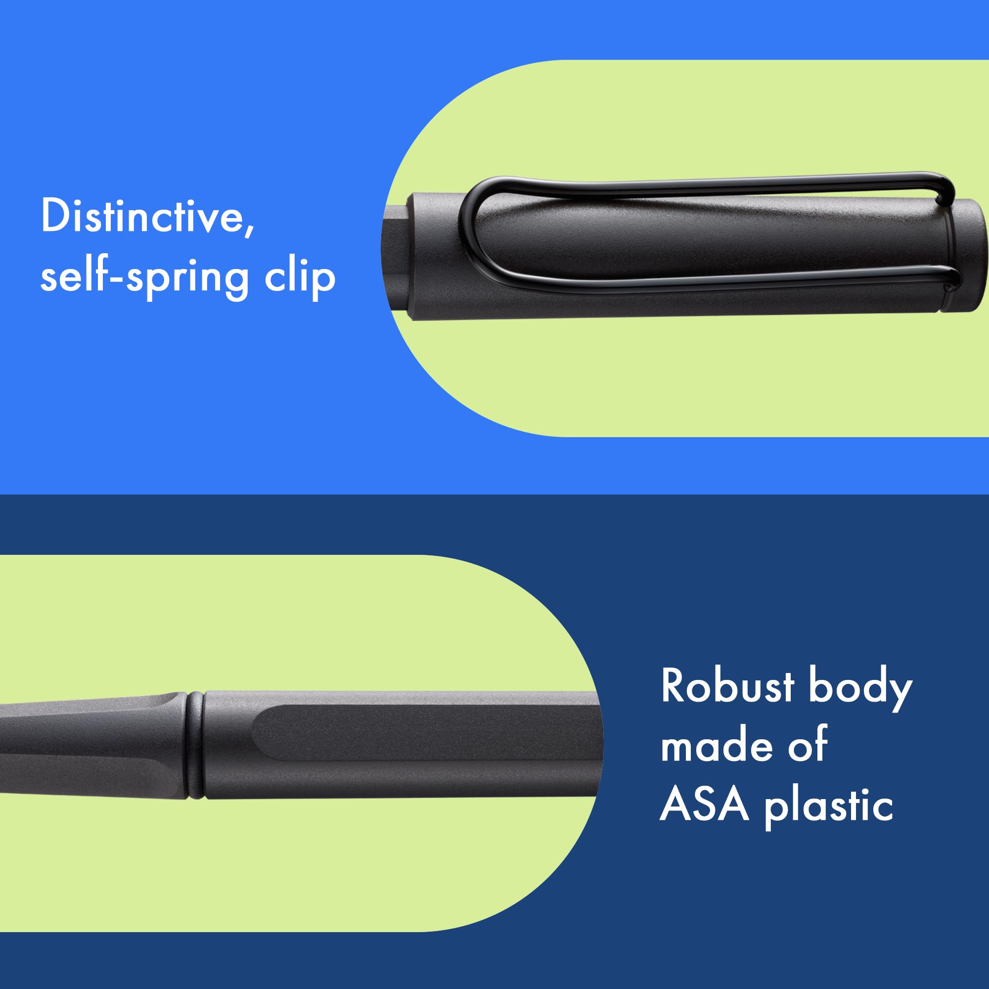 Lamy safari umbra - Rollerball Pen with ergonomic grip & line width M - for pleasant long writing - made of robust ASA plastic - including rollerball refill M 63 in blue - Image 4