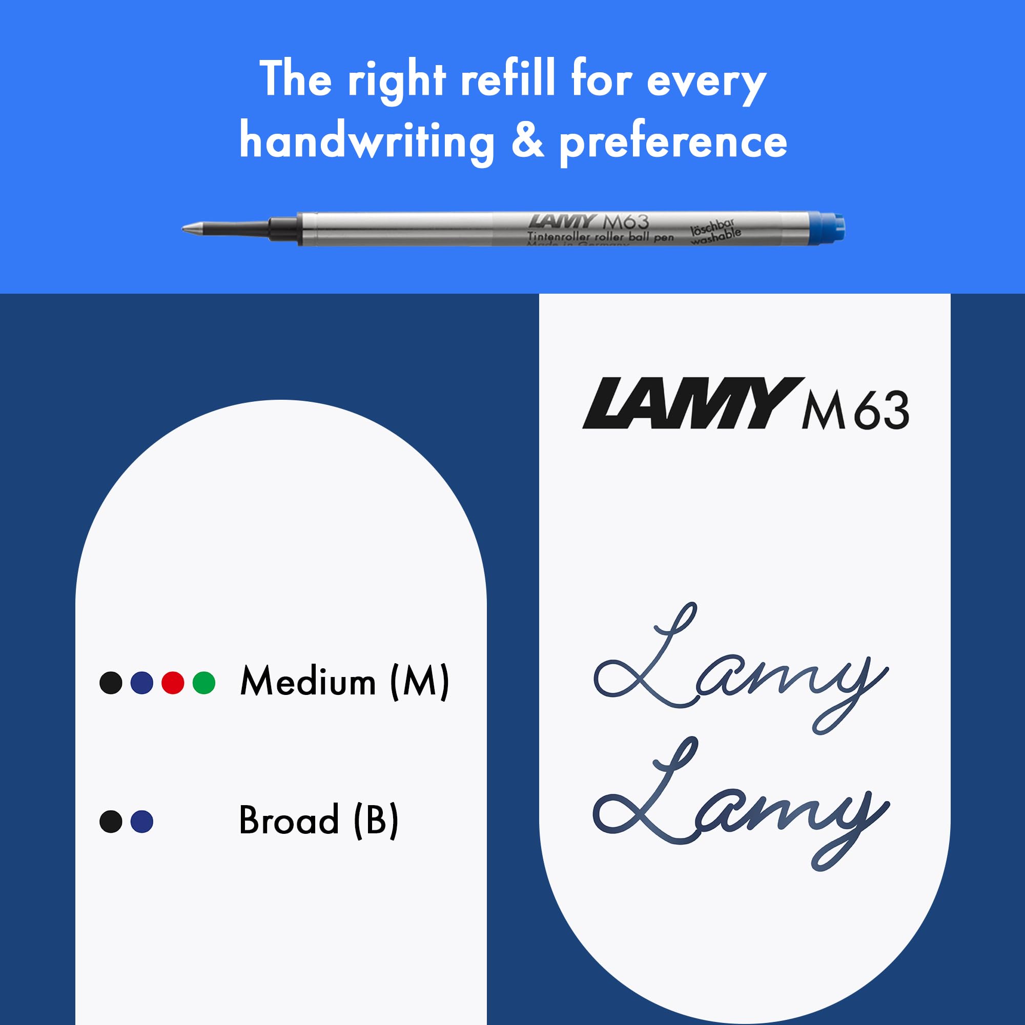 Lamy safari umbra - Rollerball Pen with ergonomic grip & line width M - for pleasant long writing - made of robust ASA plastic - including rollerball refill M 63 in blue - Image 5