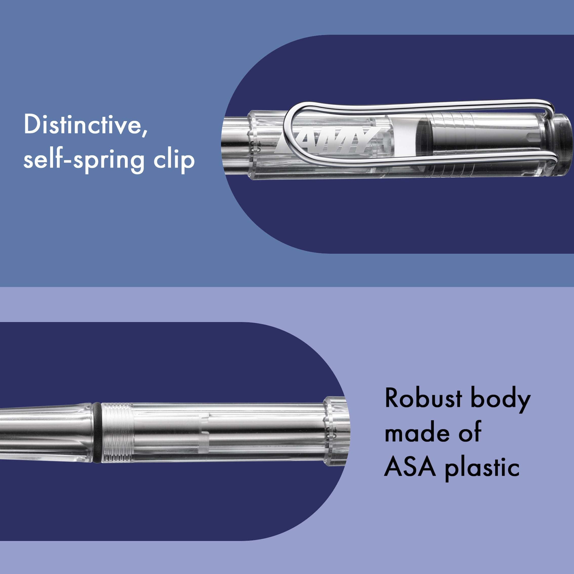 Lamy safari vista - Rollerball Pen with ergonomic grip & line width M - for pleasant long writing - made of robust ASA plastic - including rollerball refill M 63 in blue - Image 4