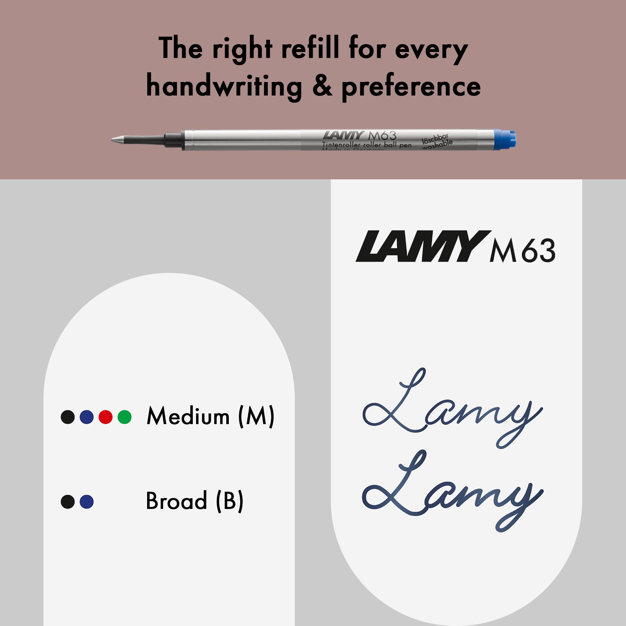 LAMY scala pianored - puristic Rollerball Pen in robust all-metal body & glossy lacquer finish - polished grip & in line width M - including LAMY M 63 rollerball refill in black - Image 3