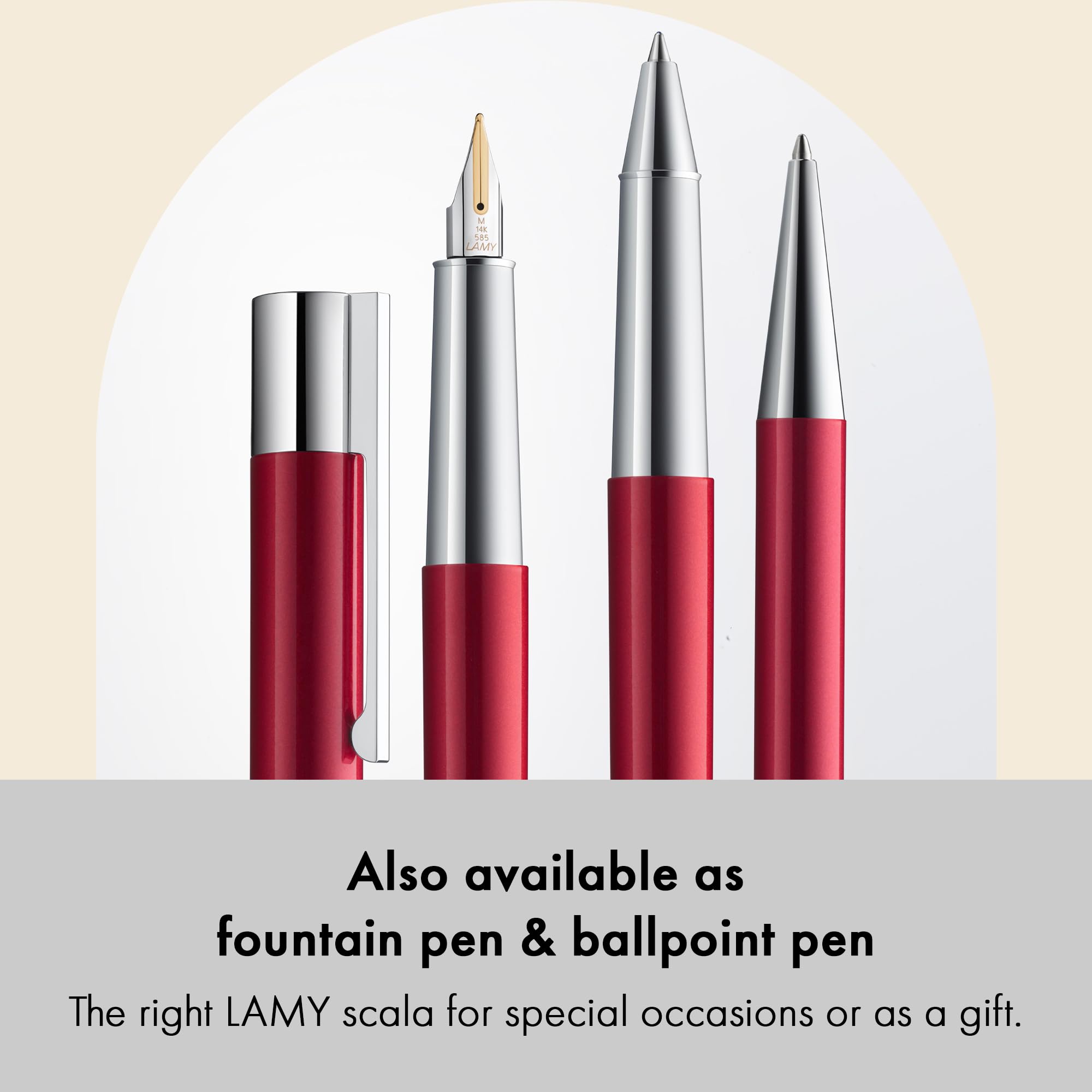 LAMY scala pianored - puristic Rollerball Pen in robust all-metal body & glossy lacquer finish - polished grip & in line width M - including LAMY M 63 rollerball refill in black - Image 4